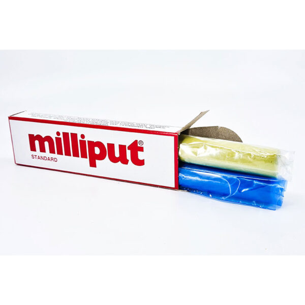 dismoer 277003 Milliput Epoxy Putty - Standard Yellow Grey La masilla bicomponente Milliputt tiene múltiples aplicaciones, tanto en el hobby para modelar figuras y accesorios, rellenar huecos en maquetas, modelado del terreno . . . como en la restauración de muebles, el bricolaje o cualquier pequeña reparación.