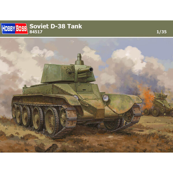 hobby boss 84517 Soviet D-38 Tank Kit en plástico para montar y pintar. Incluye piezas en fotograbado y cadenas por eslabones individuales.