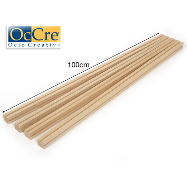 occre 19135 Molduras en madera para Vitrinas Conjunto de 4 perfiles de madera de tilo para construir una vitrina para exponer su modelo.