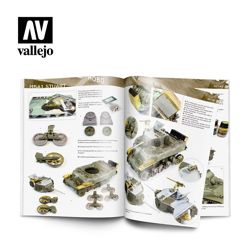 acrylicos vallejo 75023 Armoured Side WWII US Army en Europa y el Pacífico, de Javier Redondo El libro se centra en algunos de los vehículos más representativos del ejército norteamericano que combatieron durante la Segunda Guerra Mundial, tanto en Europa como en el Pacífico.