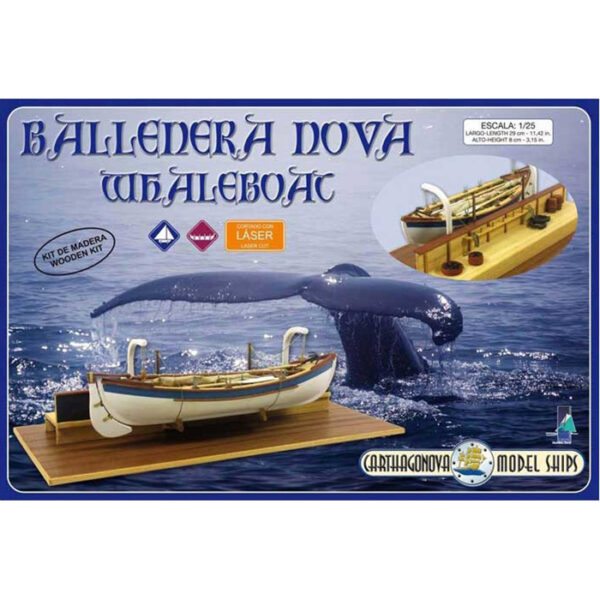 carthagonova model ships-51102 Ballenera de Terranova 1/25 Kit de construcción tradicional en madera y metal. Casco hueco tradicional