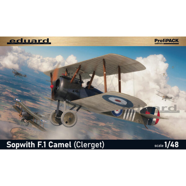 eduard 82172 Sopwith F.1 Camel (Clerget) profiPACK Kit del avión de combate británico de la Primera Guerra Mundial  Sopwith F.1 Camel con motor rotativo Clerget.