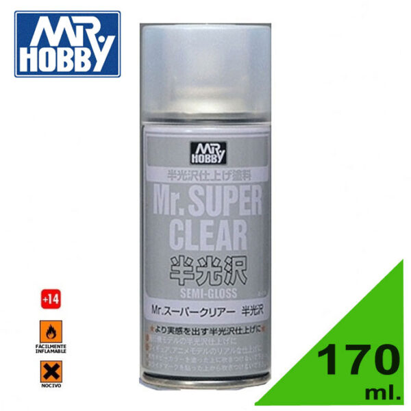 Gunze sangyo B516 MR.SUPER CLEAR SEMI GLOSS SPRAY - Barniz Spray Satinado (170 ml)Barniz spray de tipo sintético. Contenido : 170 ml.