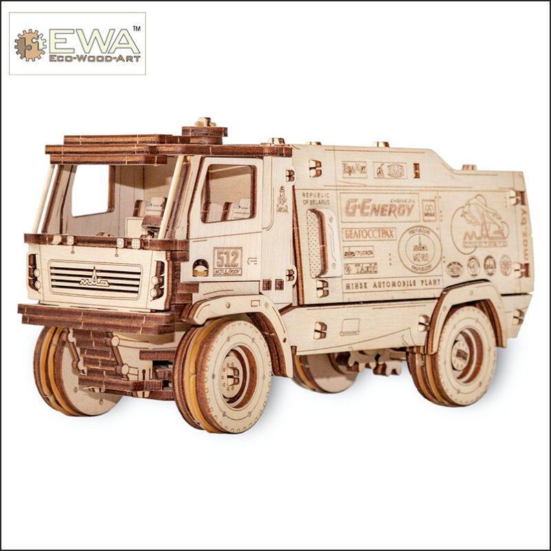 eco wood art Camión MAZ-5309RR Kit mecánico de construcción en madera de un camión de Rally MAZ-5309RR.