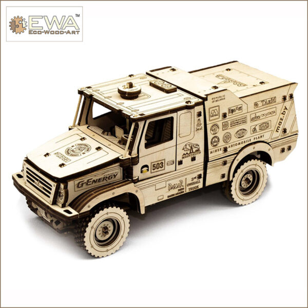 eco wood art Camión MAZ-6440RR Kit mecánico de construcción en madera de un camión de Rally MAZ-6440RR.