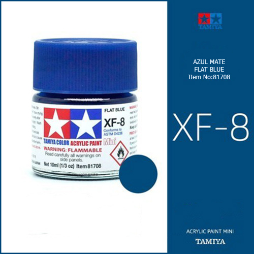 tamiya acrylic mini XF-08 Flat Blue - Azul Mate 10ml