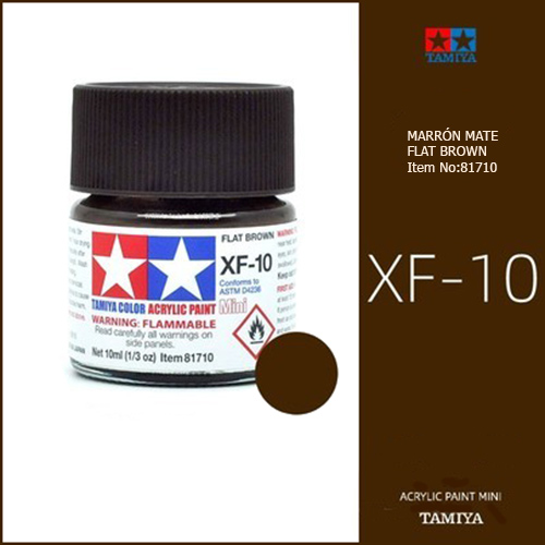 tamiya acrylic mini XF-10 Flat Brown - Marrón Mate 10ml