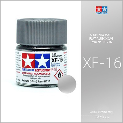 tamiya acrylic mini XF-16 Flat Aluminium - Aluminio Mate 10ml