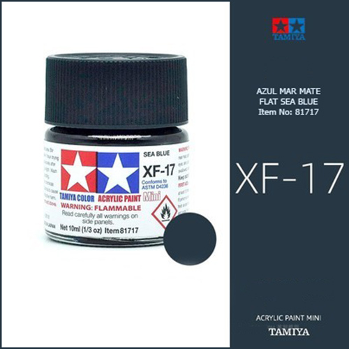 tamiya acrylic mini XF-17 Flat Sea Blue - Azul Mar Mate 10ml