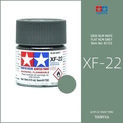 tamiya acrylic mini XF-22 Flat RLM Grey - Gris RLM Mate 10ml