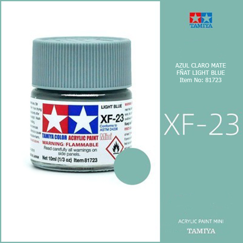 tamiya acrylic mini XF-23 Flat Light Blue - Azul Claro Mate 10ml