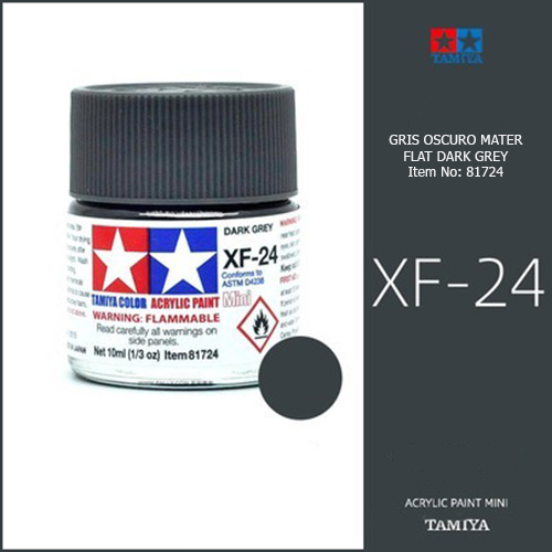 tamiya acrylic mini XF-24 Flat Dark Grey - Gris Oscuro Mate 10ml