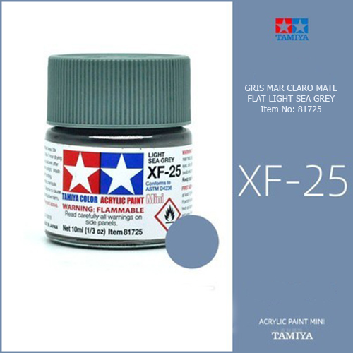 tamiya acrylic mini XF-25 Flat Light Sea Grey - Gris Claro Mar Mate 10ml