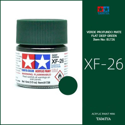 tamiya acrylic mini XF-26 Flat Deep Green - Verde Profundo Mate 10ml