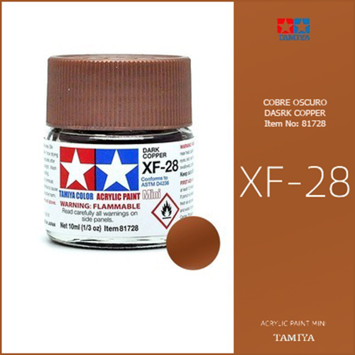 tamiya acrylic mini XF-28 Flat Dark Copper - Cobre Oscuro Mate 10ml