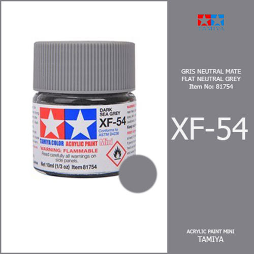 tamiya acrylic mini XF-54 Flat Dark Sea Grey - Gris Mar Oscuro Mate 10ml