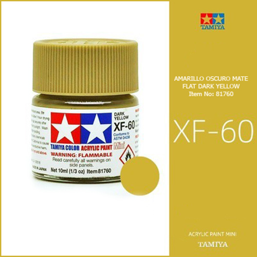 tamiya acrylic mini XF-60 Flat Dark Yellow - Amarillo Oscuro Mate 10ml