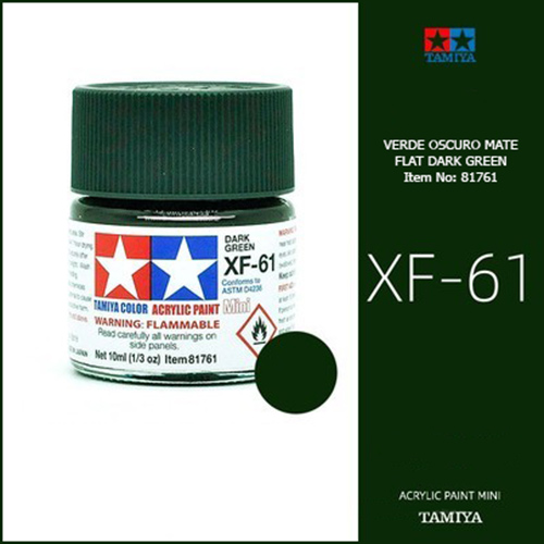 tamiya acrylic mini XF-61 Flat Dark Green - Verde Oscuro Mate 10ml