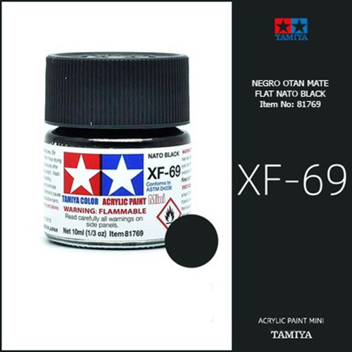 tamiya acrylic mini XF-69 Flat NATO Black - Negro OTAN Mate 10ml