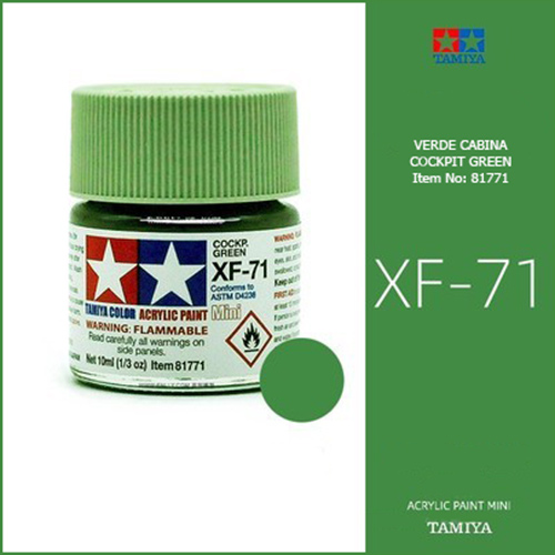 tamiya acrylic mini XF-71 Flat Cockpit Green IJN - Verde Cabina IJN Mate 10ml