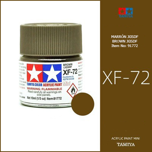 tamiya acrylic mini XF-72 Flat JGSDF Brown - Marrón JGSDF Mate 10ml