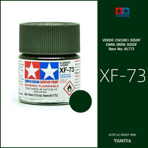 tamiya acrylic mini XF-73 Flat JGSDF Dark Green - Verde Oscuro JGSDF Mate 10ml