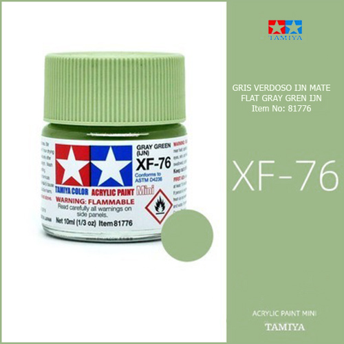 tamiya acrylic mini XF-76 Flat IJN Gray Green - IJN Gris Verdoso Mate 10ml