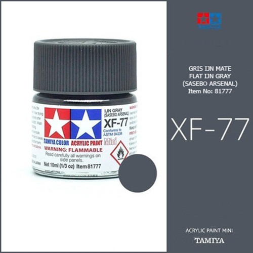 tamiya acrylic mini XF-77 Flat IJN Gray Sasebo Arsenal - IJN Gris Arsenal Sasebo Mate 10ml