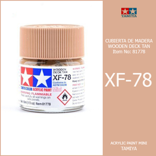 tamiya acrylic mini XF-78 Flat Wooden Deck Tan - Cubierta de Madera Mate 10ml