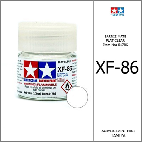 tamiya acrylic mini XF-86 Flat Clear - Barniz Mate 10ml