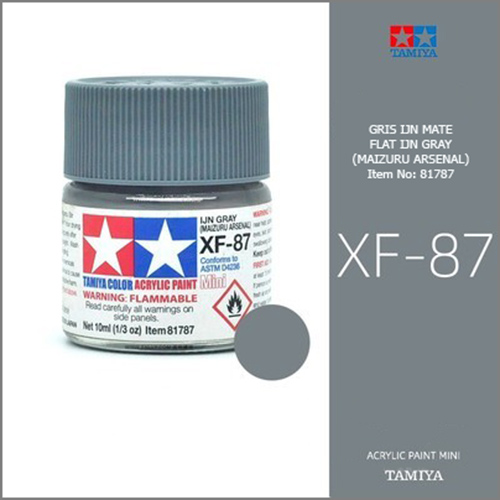 tamiya acrylic mini XF-87 Flat IJN Gray Maizuru Arsenal - IJN Gris Arsenal Maizuru Mate 10ml