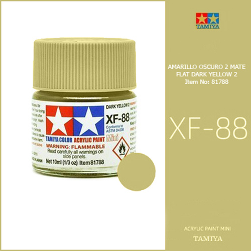 tamiya acrylic mini XF-88 Flat Dark Yellow 2 - Amarillo Oscuro 2 Mate 10ml