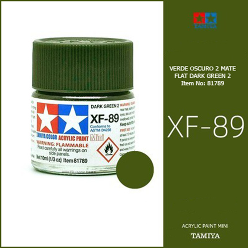 tamiya acrylic mini XF-89 Flat Dark Green 2 - Verde Oscuro 2 Mate 10ml