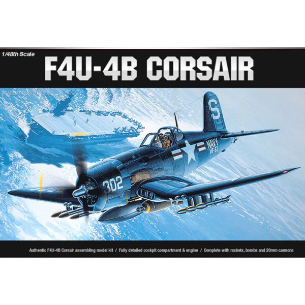 Academy 12267 F4U-4B Corsair Korean War Kit en plástico para montar y pintar un F4U-4B en la Guerra de Corea. Incluye cohetes y bombas 