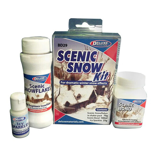 Deluxe Materials BD29 Scenic Snow Kit Este kit incluye todo lo necesario para crear fácilmente efectos de nieve realistas