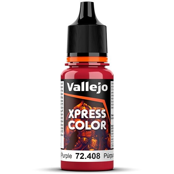 acrylicos vallejo 72408 Cardinal Purple - Púrpura Cardenal Xpress Color, colores mates de formulación específica que permiten pintar las miniaturas de una forma fácil y rápida.