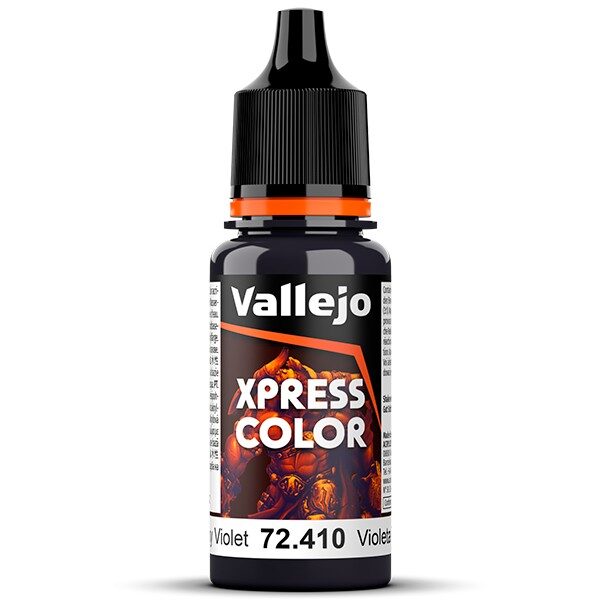 vallejo acrylics 72410 Gloomy Violet - Violeta Tenebroso Xpress Color, colores mates de formulación específica que permiten pintar las miniaturas de una forma fácil y rápida.