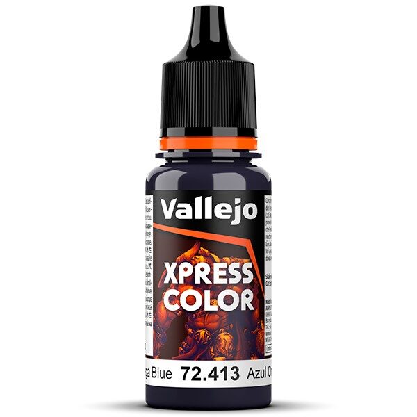 vallejo acrylics 72413 Omega Blue - Azul Omega Xpress Color, colores mates de formulación específica que permiten pintar las miniaturas de una forma fácil y rápida.