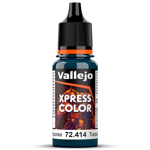 vallejo acrylics 72414 Caribbean Turquoise - Turquesa Caribe Xpress Color, colores mates de formulación específica que permiten pintar las miniaturas de una forma fácil y rápida.