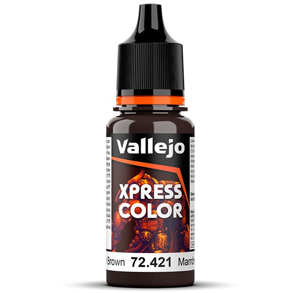 vallejo acrylics 72421 Copper Brown - Marrón Cobrizo Xpress Color, colores mates de formulación específica que permiten pintar las miniaturas de una forma fácil y rápida.