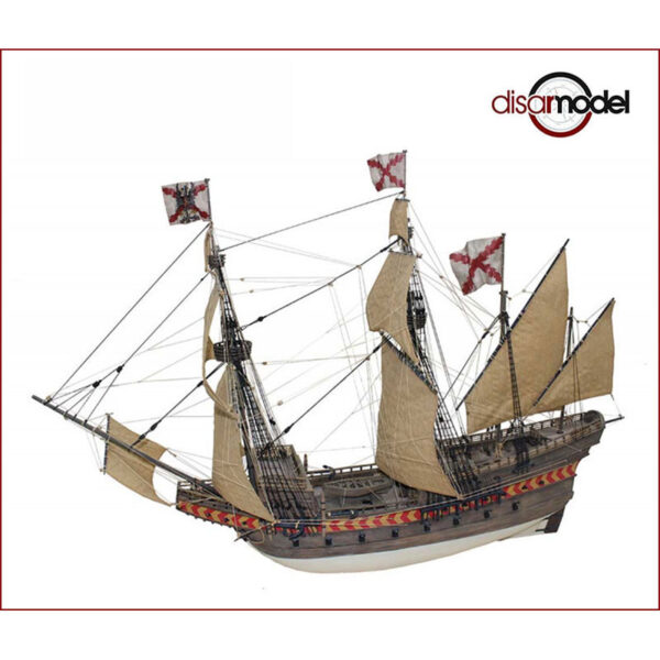 disarmodel 20170 SANTIAGO DE COMPOSTELA, Galeón del S. XVI maqueta en madera escala 1/72