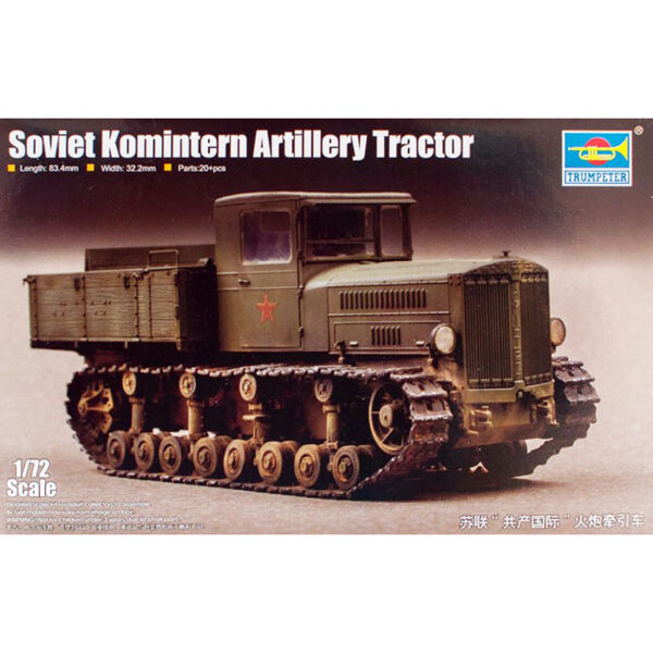 trumpeter 07120 Soviet Komintern Artillery Tractor Kit en plástico para montar y pintar. Tren de rodaje en una pieza.