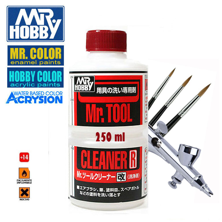 T113 MR Tool Cleaner R 250ml - Limpiador Universal Disolvente y limpiador universal para todo tipo de herramientas de modelismo y aerógrafos.