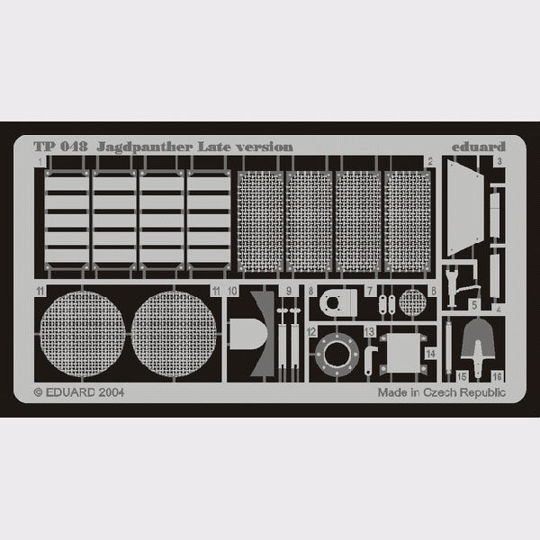 eduard tp048 1/35 Jagdpanther late version (Tamiya) Piezas en metal fotograbado para super-detallar la maqueta indicada.