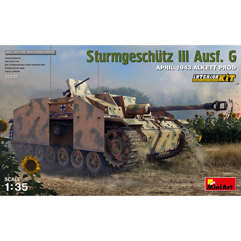 miniart 35338 Sturmgeschutz III Ausf. G APRIL 1943 Alkett Prod. Interior Kit Kit en plástico para montar y pintar. Incluye piezas en fotograbado y cadenas por eslabones individuales.