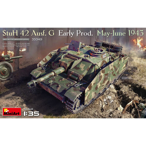 miniart 35349 StuH 42 Ausf. G Early Prod. May-June 1943 Military Miniatures Series Kit en plástico para montar y pintar. Incluye piezas en fotograbado y cadenas por eslabones individuales.