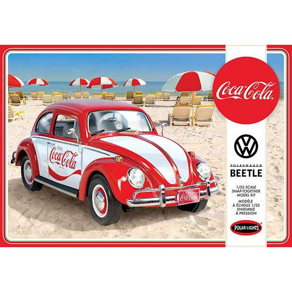 polar lights 960 Volkswagen Beetle Coca Cola Kit en plástico para montar y pintar. Montaje tipo SnapIt por presión sin pegamento. Escala 1/25