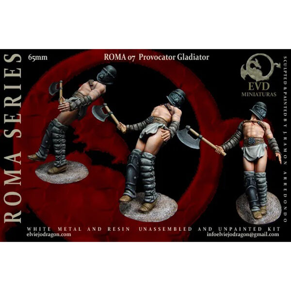 Gladiador Provocator S.I adc - S.III dc Figura de colección en metal blanco para montar y pintar. Escala 65mm