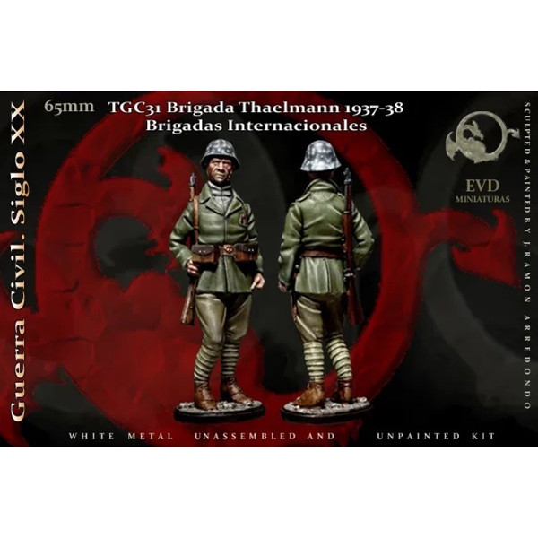 el viejo dragon TGC31 Brigada Thaelmann 1937-38 Figura de colección en metal blanco para montar y pintar. Escultura Ramón Arredondo Escala 65mm / 1:30