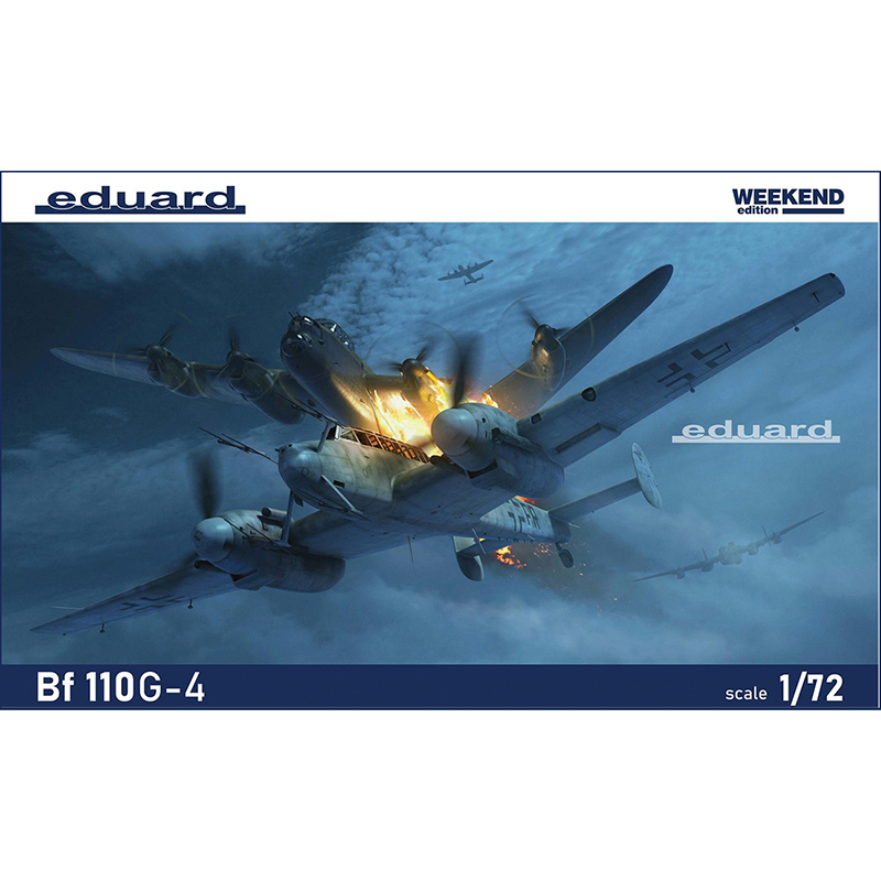 eduard 7465 Messerschmitt Bf 110G-4 Weekend 1/72 Kit en plástico para montar y pintar, incluye piezas en fotograbado. Hoja de calcas con 4 decoraciones.